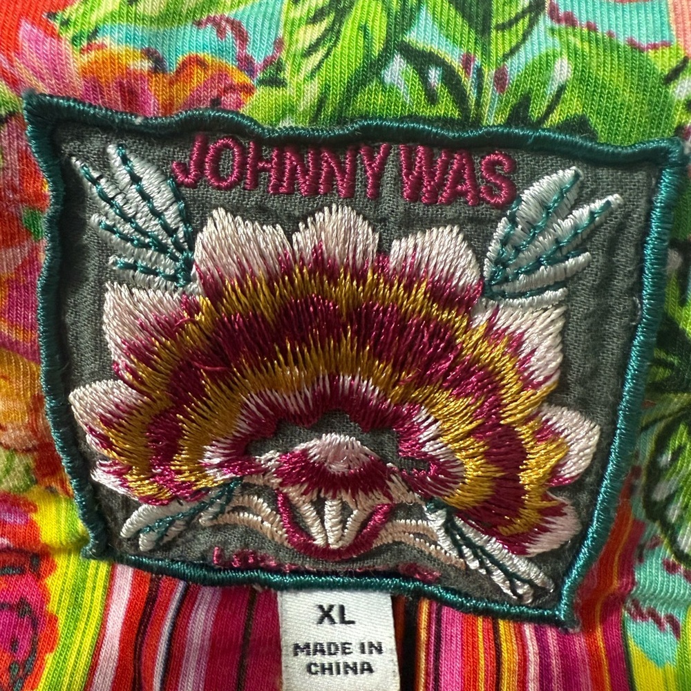 Johnny Was Multicolor Floral V-Neck Blouse XL - Picture 3 of 9